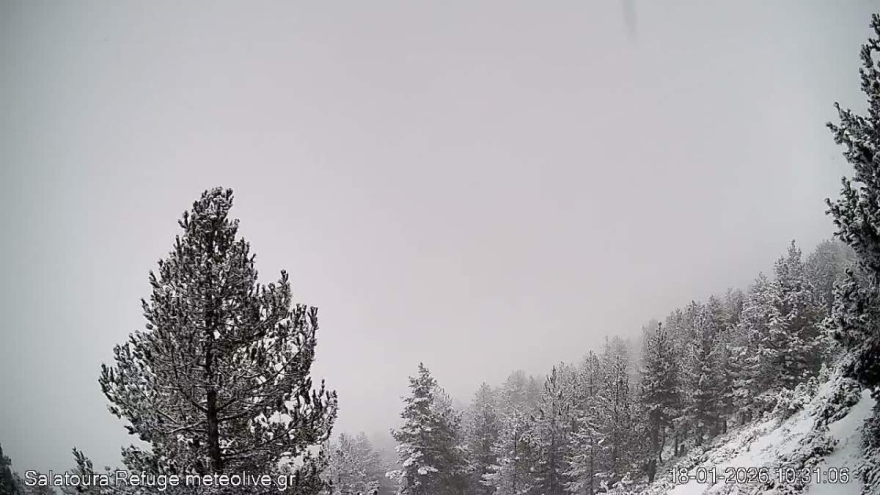 Χιόνια και χαμηλές θερμοκρασίες σε Πήλιο, ορεινή Φθιώτιδα, Καλάβρυτα και Τρίκαλα Κορινθίας, δείτε βίντεο 