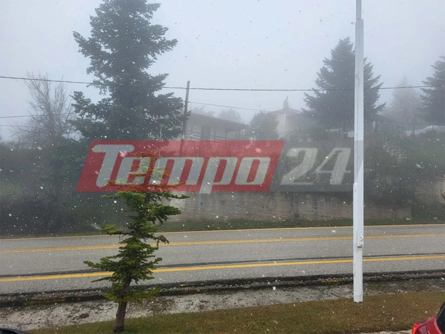 Χιόνια και χαμηλές θερμοκρασίες σε Πήλιο, ορεινή Φθιώτιδα, Καλάβρυτα και Τρίκαλα Κορινθίας, δείτε βίντεο 