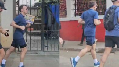 Πρωινό-τζόκινγκ-του-Μακρόν-στο-Μουμπάι-πριν-τη-συνάντηση-με-τον-Μόντι-–-viral-το-σχετικό-βίντεο