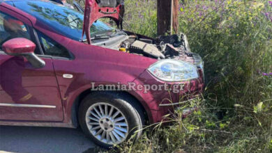 Αυτοκίνητο-έπεσε-σε-κολόνα-της-ΔΕΗ-στη-Φθιώτιδα,-εγκλωβίστηκε-ο-80χρονος-οδηγός