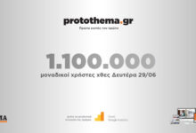 1100000-μοναδικοί-χρήστες-ενημερώθηκαν-χθες-Δευτέρα-29-Ιουνίου-από-το-protothema.gr