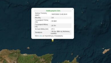 Σεισμός-3,8-Ρίχτερ-βόρεια-από-το-Λασίθι-στην-Κρήτη