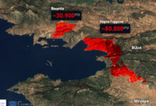 meteo:-Πάνω-από-111.000-στρέμματα-καμένα-στις-πυρκαγιές-σε-Βοιωτία-και-Αττική