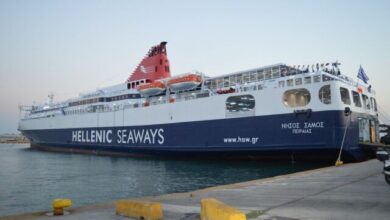Δεν-κατάφερε-να-προσεγγίσει-τα-Ψαρά-το-«Νήσος-Σάμος»-λόγω-κακοκαιρίας