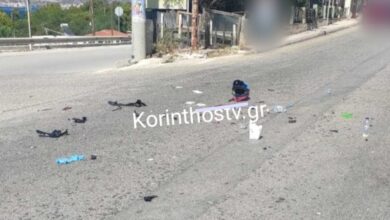 Σοβαρό-τροχαίο-στην-Κόρινθο:-Αυτοκίνητο-συγκρούστηκε-με-μηχανή-σε-κεντρικό-δρόμο