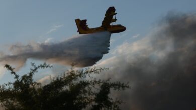 Φωτιά-στην-παραλία-Οφρυνίου-Καβάλας,-στη-μάχη-και-δύο-αεροσκάφη