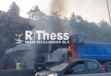 Φωτιά-σε-φορτηγό-στον-Περιφερειακό-Θεσσαλονίκης,-δείτε-βίντεο