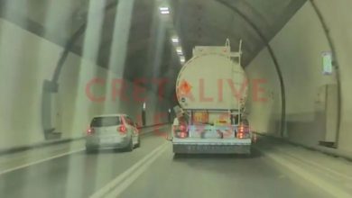 Επικίνδυνη-προσπέραση-μέσα-σε-τούνελ-στην-Κρήτη:-ΙΧ-πέρασε-βυτιοφόρο-και-νταλίκα,-δείτε-βίντεο