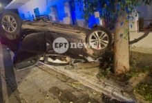 Τροχαίο-με-ανατροπή-αυτοκινήτου-στα-Χανιά:-Δύο-από-τους-επιβάτες-εγκατέλειψαν-το-σημείο