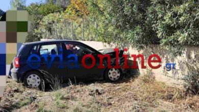 Τραυματίας-17χρονος-οδηγός-μετά-από-τροχαίο-στην-Εύβοια,-το-αυτοκίνητο-του-καρφώθηκε-σε-μάντρα