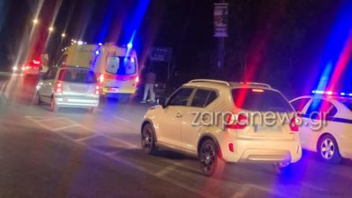 Τροχαίο-με-έναν-τραυματία-στα-Χανιά,-μηχανή-συγκρούστηκε-με-αυτοκίνητο