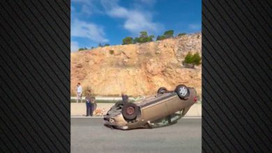 Τροχαίο-στην-Αθηνών-–-Κορίνθου:-Τούμπαρε-αυτοκίνητο,-δείτε-βίντεο