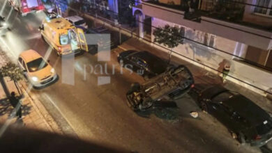Βίντεο-κατέγραψε-τη-στιγμή-που-αυτοκίνητο-αναποδογυρίζει-μετά-από-σφοδρή-σύγκρουση-στα-Χανιά